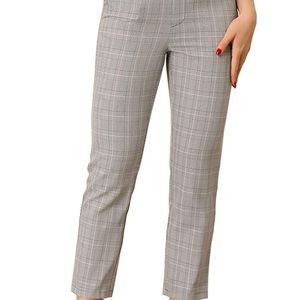 Allegra K plaid work suit office pants